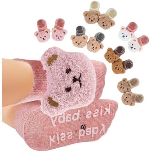 Baby Girl Non Slip Cute Flower Grippy Socks Soft Breathable Cotton Toddler Ankle Socks Anti Skid Newborns