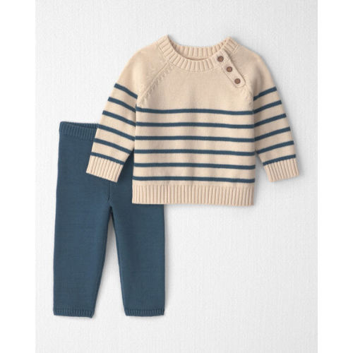 Baby 2-Piece Organic Cotton Knit Sweater & Pant Set in Stripes - Little Planet | Carter's