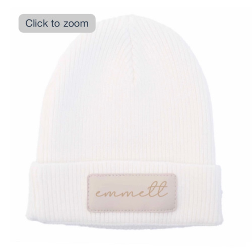 Personalized Leather Patch Beanie | All Colors