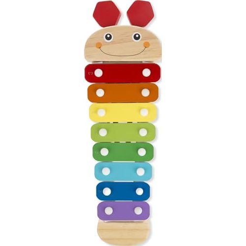 Melissa & Doug Caterpillar Xylophone Musical Toy with Wooden Mallets 15.25" x 6.5" x 1.5", Blue