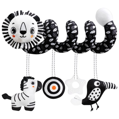 Baby Car Seat Toys, Baby Toys 0 6 Months, Stroller Toy Baby Spiral Hanging Toys, Newborn Toys Gift for 0 3 6 9 12 Months, Lion