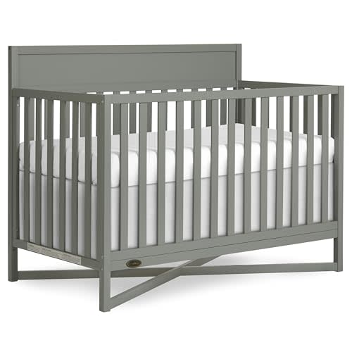 Dream On Me Owen 5-in-1 Convertible Full Size Baby Crib, GREENGUARD Gold | 3 Adjustable Height, Converts to Toddler, Day and Full Size Bed, BSA Verified, ASTM/CPSC Tested, Wooden X-base, Seagrass