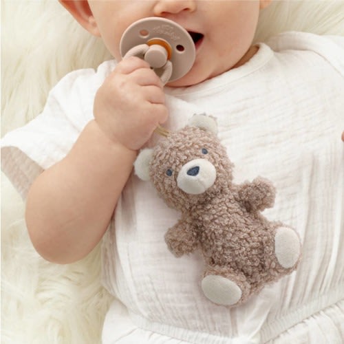 Baby Pacifier & Plush Teddy Bear Combo -Bitzy Pal / Natural Rubber *NEW*