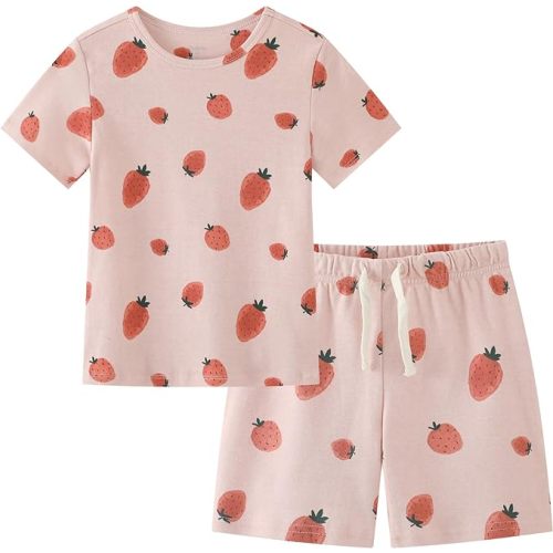 Owlivia 100% Organic Cotton Baby Short Sleeve Pajama Sets, Toddler Boy Girl 2-Piece Sleepwear