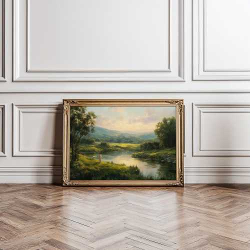 Vintage Christian Wall Art, Psalm 23 Art, Jesus Painting, Jesus Landscape Wall Art, Christian Home Decor, Biblical Wall Art Digital Prints