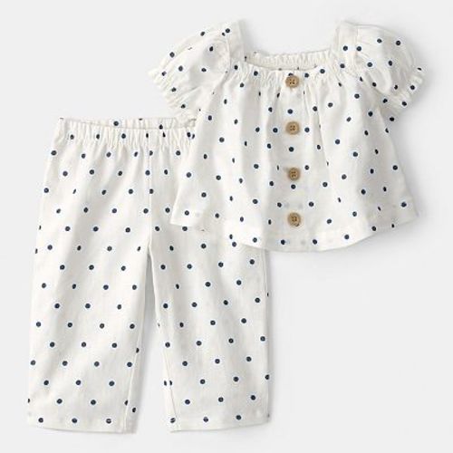 Baby Carter's 2-pc. Polka Dot Short Sleeve Top & Pant Set