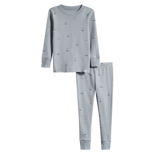 Print Fitted Organic Cotton Two-Piece Pajamas