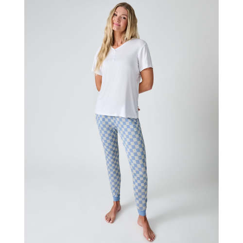 Dusk Blue Checks Women's Pajama Pants