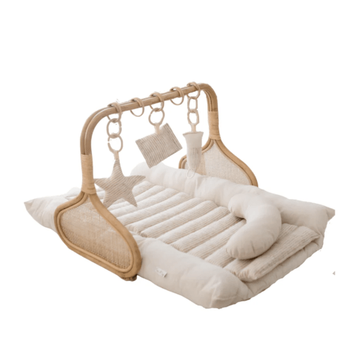 Rattan Play Gym Bundle | Lined Linen