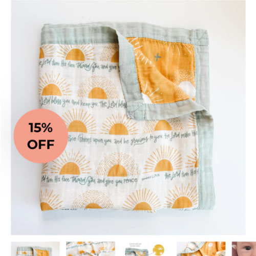 The Blessing Luxury Double Sided Muslin Catholic Blanket – The Little Rose Shop