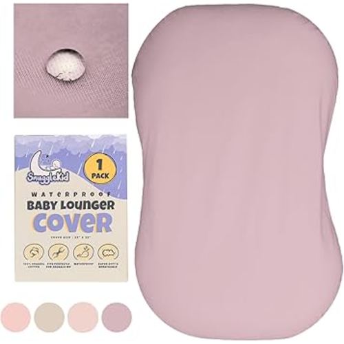 100% Waterproof Baby Lounger Cover - 2-Ply Organic Cotton Slipcovers Keep Your Lounger Clean & Your Baby Comfy - Machine Washable - (Cover for Snuggle Me) - Lavander