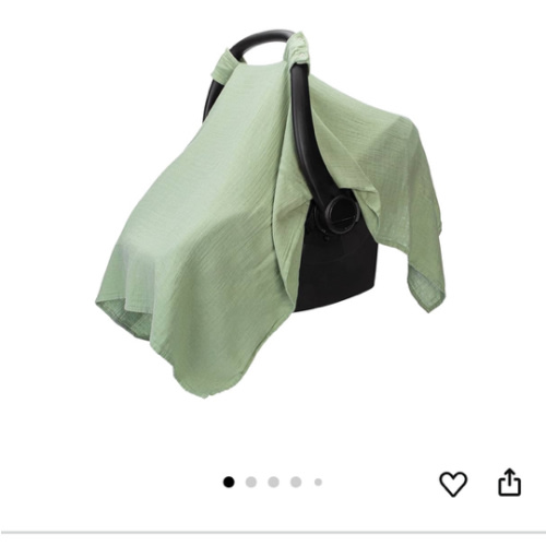 Car Seat Cotton Muslin Cover - Sage