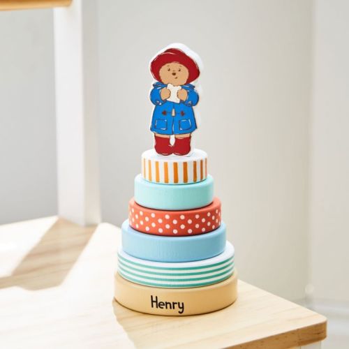 Personalised Wooden Paddington Bear Stacker Toy