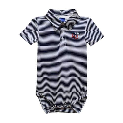 Vive La Fete Liberty Flames Baby BLUE Pencil Stripe Polo Romper - 16160649