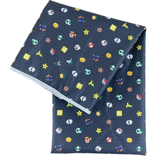 Bumkins Baby Splat Mat for Under High Chair, Babies Toddlers Eating Mess Mat, Waterproof Reusable Cloth for Arts and Crafts, Playtime Mat for Kids, Floor or Table, 42inx42in, Nintendo Super Mario