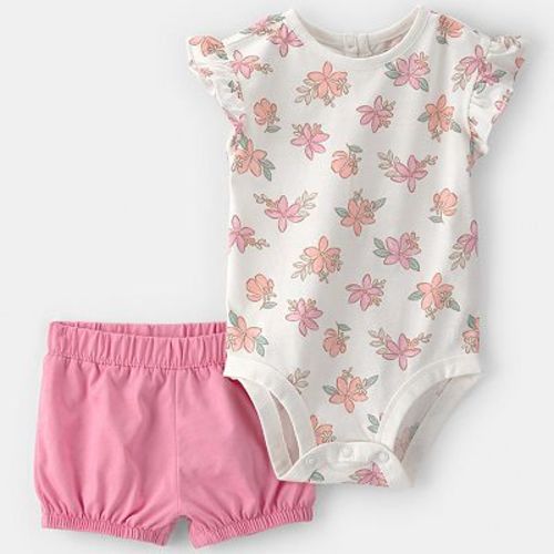 Baby Girl Carter's 2-Piece Floral Short Sleeve Bodysuit & Shorts Set