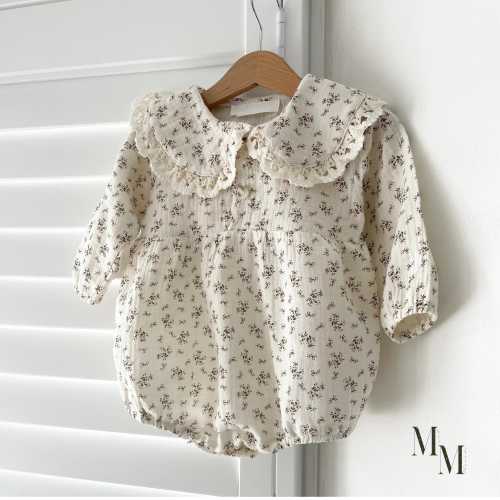 Long Sleeve Cotton Baby Romper With Matching Bonnet Cute Clothing For Baby Girl Gift Idea Dresses For Babies Organic Baby Clothing For Girls