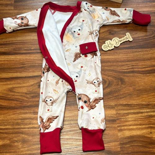 Owl Mail Baby Romper: Magical Creatures Print, Soft Cotton Sleeper