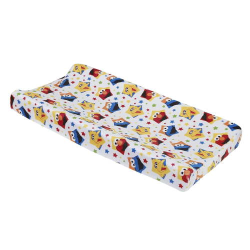 Sesame Street Elmo & Friends Changing Pad Cover, Multi-Color, Standard Size, Machine Washable