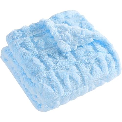 Belle Bow Baby Blanket 30x40 – Ultra Soft Fleece Bow Blanket, Cozy Crib Stroller & Pet Stroller Blanket for Baby Boy & Small Pets, (Baby Blue)