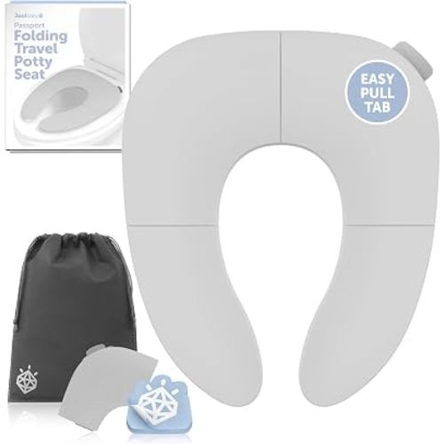 Jool Baby Folding Travel Potty Training Seat – Easy-Remove Pull Tab (Gray)