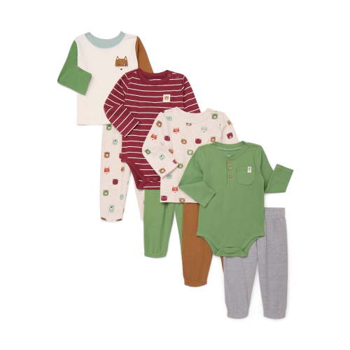 Garanimals Baby Boys Mix and Match Outfit Set, 8-Piece, Sizes 0-24 Months