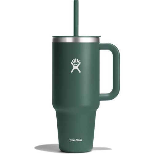 Hydro Flask 40 Oz Travel Tumbler with Handle, Lid and Straw - Insulated Stainless Steel in 40 Oz Fir