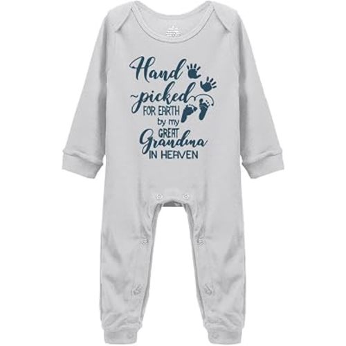 Hand Picked by My Great Grandma in Heaven Short Sleeves Baby Bodysuit Infant Romper