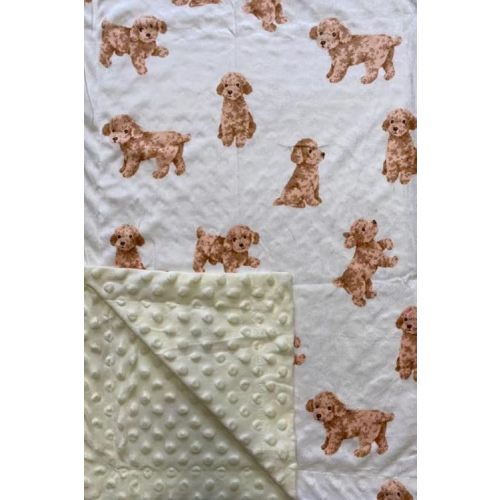 Baby Blanket for Boys Girls Super Soft Double Layer Minky with Dotted Backing Cute Cow Crib Receiving Blanket Bed Throws for Newborns Nursery Stroller Toddler 30 x 40 Inch (Dog)