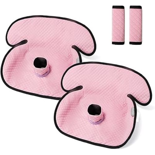 TinlyFinly 2 Pack Baby Potty Training Car Seat Protector, Waterproof Car Seat Liner for Potty Training Toilet, Baby Infant Toddler Piddle Pad Fits for Carseat, Stroller, Highchair - 2 Pack, Pink