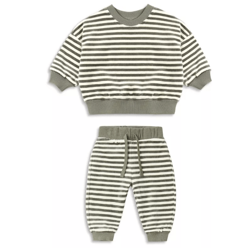 Quincy Mae
Unisex Velour Cotton Striped Top & Pants Set - Baby 6-12 M
