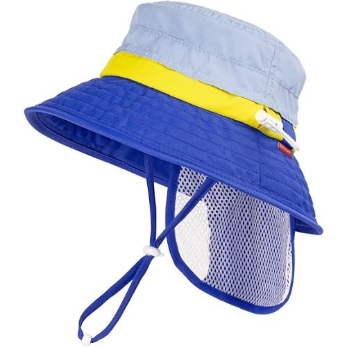 HECCEI Baby Sun Hat with Neck Flap, Windproof, Sunscreen, Warm, UPF 50+ DryShade SkyCandy Outdoor Beach Hat for 0-24 Months