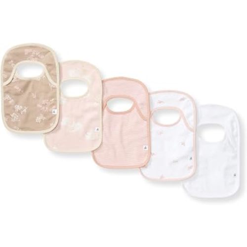 Burt’s Bees Baby Unisex Baby Bibs, Lap-Shoulder Drool Cloths, 100% Organic Cotton with Absorbent Terry Towel Backing Bibs