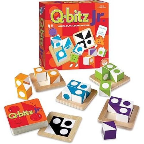 Mindware | Q-bitz Jr. | Miniature Game | Ages 5+ | 2-4 Players | 15 Minutes Playing Time