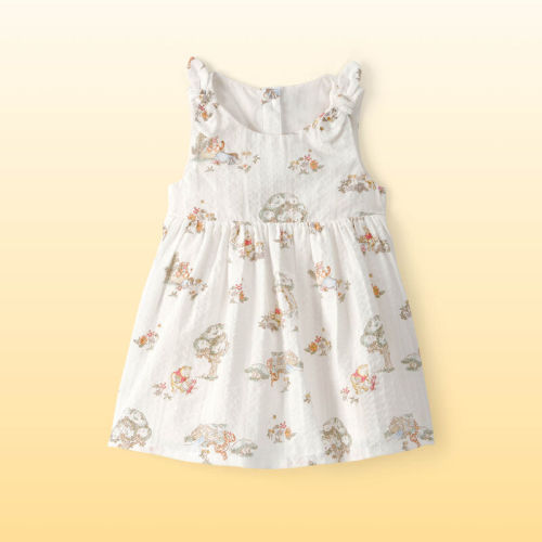 Baby Girl Disney© Winnie the Pooh Sleeveless Dress with Bows - White | Carter’s Oshkosh Canada