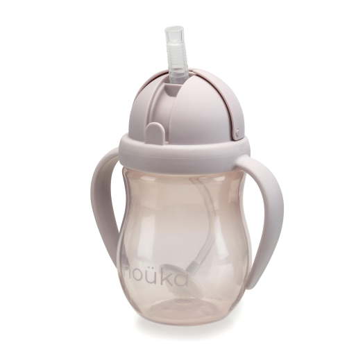 noüka Weighted Straw Cup with Click Top Lid | Leak Proof and Easy Grip | Removable Handles | Bloom