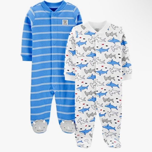 Simple Joys by Carter's baby-boys 2-way Zip Thermal Footed Sleep and Play, Pack of 2