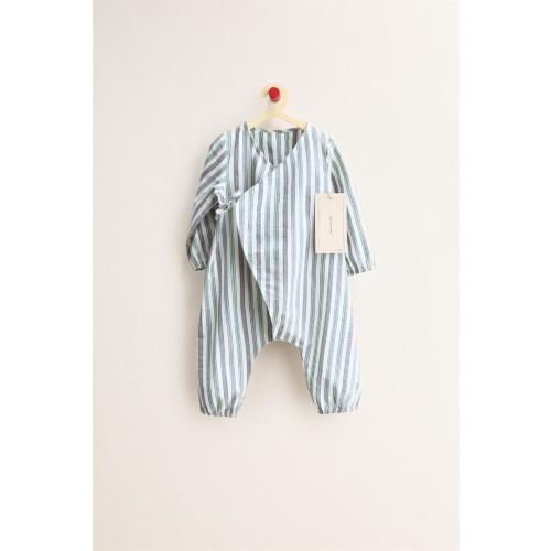 ZARA TIMELESS - STRIPED LONG JUMPSUIT - Ecru / Blue | ZARA United States