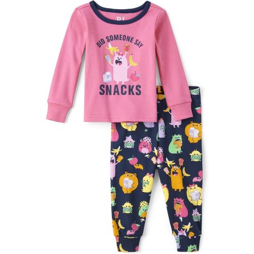 The Children's Place baby-girls And Toddler Long Sleeve Top and Pants Snug Fit 100% Cotton 2 Piece Pajama Set