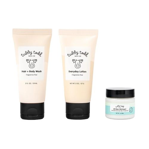 TUBBY TODD 3-Step Baby Bath & Skincare Routine - The Regulars Bundle - 2oz Baby Shampoo and Body Wash, 2oz Everyday Lotion & 1oz All Over Ointment - Fragrance-Free