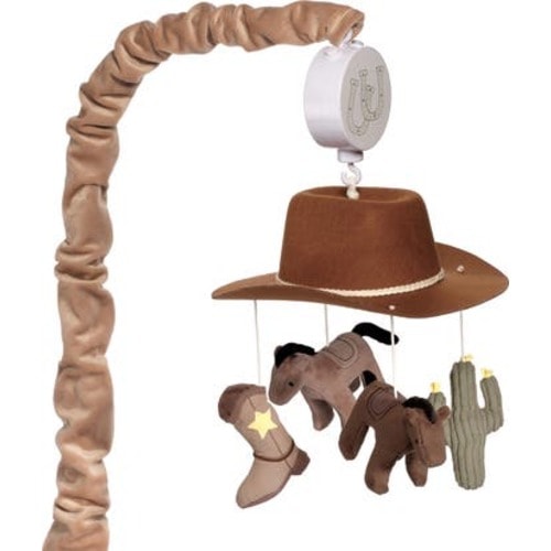 Country Western Cowboy Hat Musical Baby Crib Mobile Soother Toy