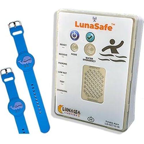 LunaSafe Child Immersion Pool/Water Alarm Kit with 2 Blue Transmitters