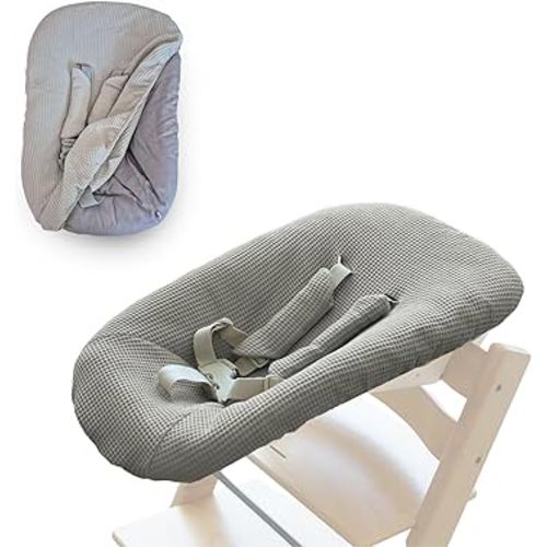 Cotton Cover Sheet Compatible with Stokke Tripp Trapp High Chair Newborn Set (Ivory Mist)