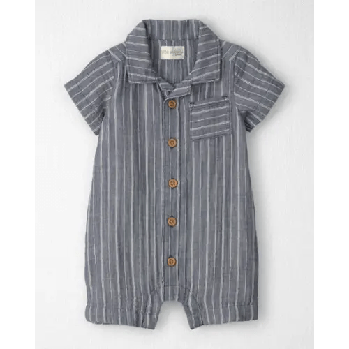 Baby Organic Cotton Gauze Romper in Stripes - Little Planet | Carter's