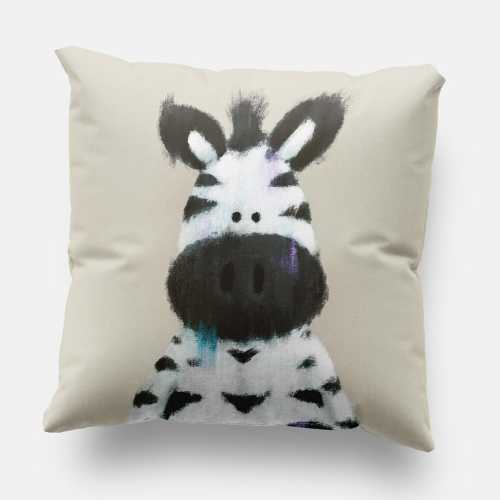 Zara the Zebra Nursery Cushion Cover - Safari Theme Scandi Cushion Cover for Childrens Bedrooms & Nurseries