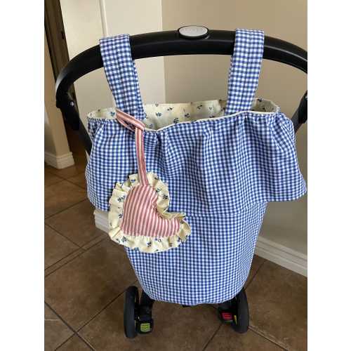 CUSTOM Message before ordering Ruffle Stoller Caddy Bag/ Removable Stroller Caddy/ Stroller Organizer Bag/Round Ruffle Stroller Bag