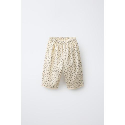 FLORAL BAGGY PANTS - Ecru | ZARA United States