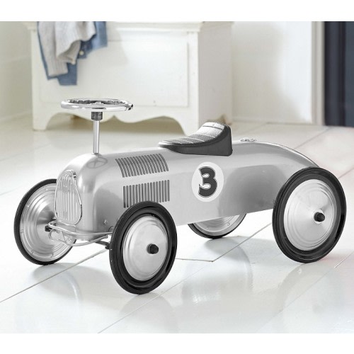 Silver Race Car Ride-On