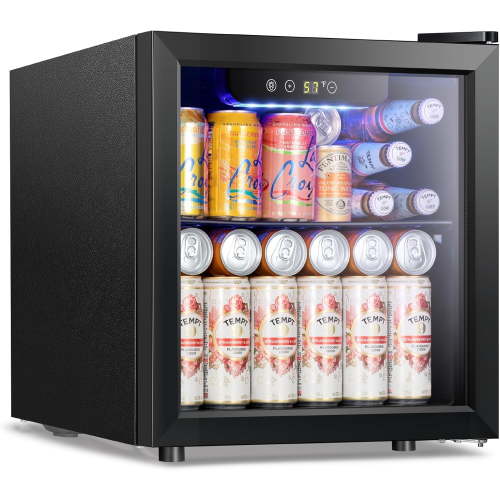 Havato 1.3Cu.Ft Beverage Cooler, 12 Bottles and 48 Cans Mini Refrigerator, Electronic Touch LED Light, Home/Bar/Office