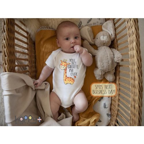 You Bet Giraffe I'm Cute Baby Onesie® Brand: Funny Animal Pun, Gender Neutral Shower Gift - Etsy